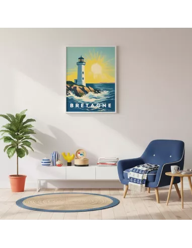 Affiche décoration murale "Bretagne Phare" - 30x40cm - Derrière La Porte