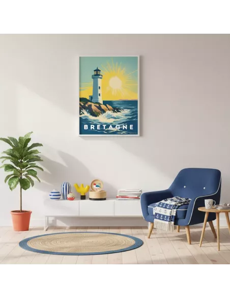 Affiche décoration murale "Bretagne Phare" - 30x40cm - Derrière La Porte