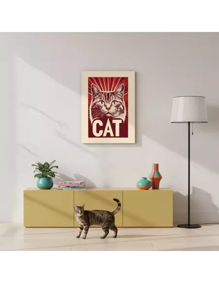 Affiche décoration murale "Chat Obey" - 30x40cm - Derrière La Porte