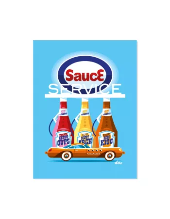 Sauce Service - Affiche vintage 30x40cm - Derrière La Porte