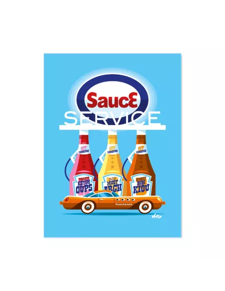 Sauce Service - Affiche vintage 30x40cm - Derrière La Porte