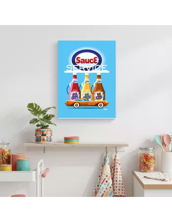 Sauce Service - Affiche vintage 30x40cm - Derrière La Porte 2