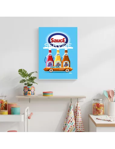 Sauce Service - Affiche vintage 30x40cm - Derrière La Porte