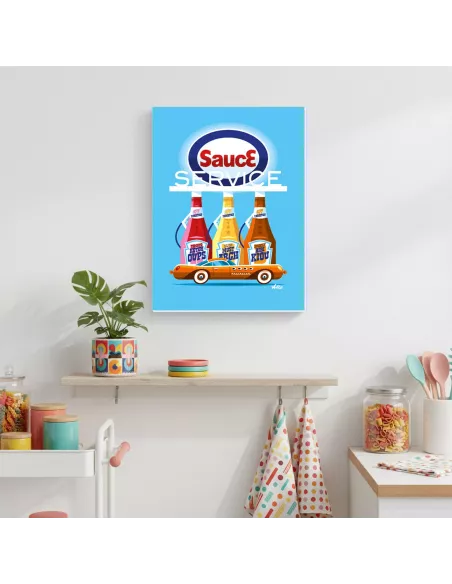 Sauce Service - Affiche vintage 30x40cm - Derrière La Porte
