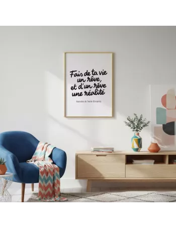 Affiche décoration murale "Fais de ta vie un rêve" - 30x40cm - Derrière La Porte 2
