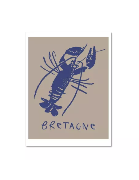 Bretagne Homard - Affiche vintage 30x40cm - Derrière La Porte