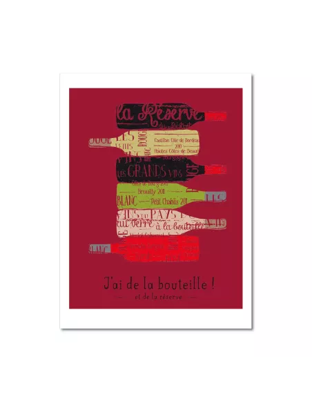 Affiche décoration murale "J'ai de la bouteille" - 30x40cm - Derrière La Porte