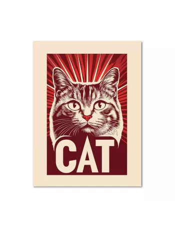 Affiche décoration murale "Chat Obey" - 30x40cm - Derrière La Porte