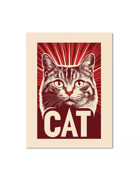 Affiche décoration murale "Chat Obey" - 30x40cm - Derrière La Porte