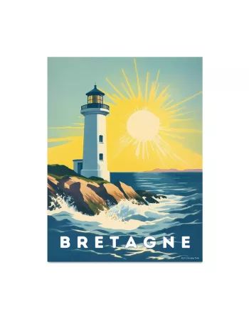 Affiche décoration murale "Bretagne Phare" - 30x40cm - Derrière La Porte