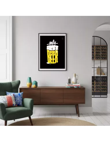 Affiche décoration murale "Only here for beer" - 30x40cm - Derrière La Porte