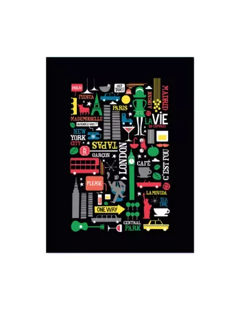 Affiche décoration murale "La vie en capitales" - 30x40cm - Derrière La Porte