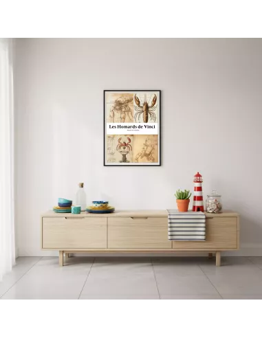 Affiche décoration murale "Les homards de Vinci" - 30x40cm - Derrière La Porte