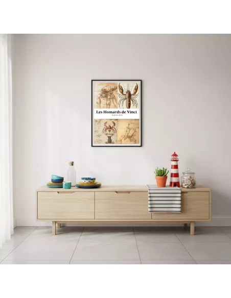 Affiche décoration murale "Les homards de Vinci" - 30x40cm - Derrière La Porte