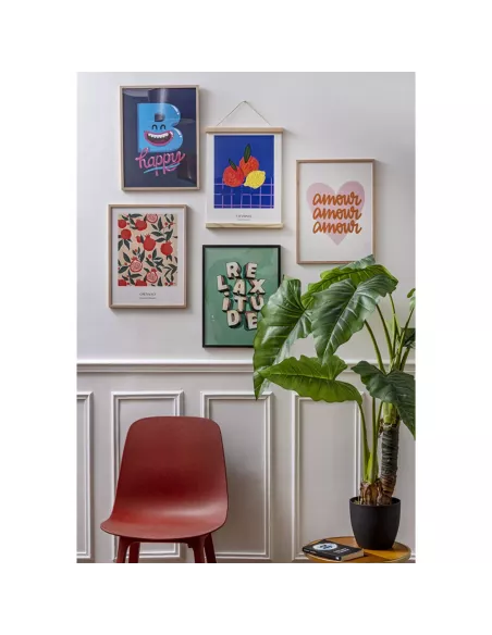 Porte-affiche magnétique en bois - Derrière la porte