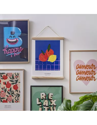 Porte-affiche magnétique en bois - Derrière la porte