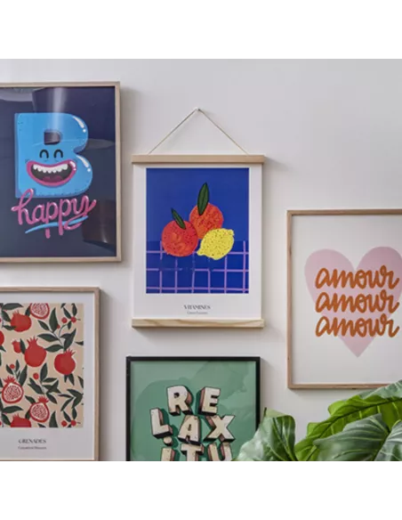 Porte-affiche magnétique en bois - Derrière la porte