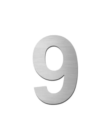 Numéro de Maison 9 - Autocollant 15cm en acier inox - Serafini