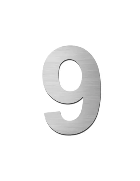 Numéro de Maison 9 - Autocollant 15cm en acier inox - Serafini