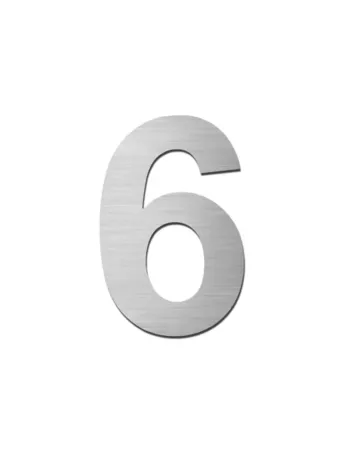 Numéro de Maison 6 - Autocollant 15cm en acier inox - Serafini