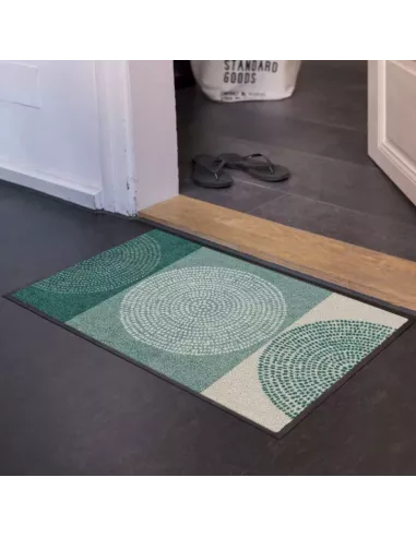 Tapis d'entrée moderne Nestor - Beige & Vert 50x75 cm - Salonloewe