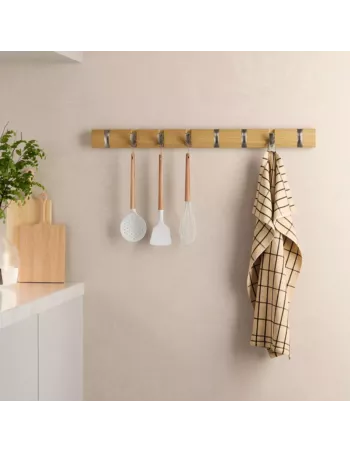 Umbra Flip 8 hook Frêne Naturel Porte manteau mural 2