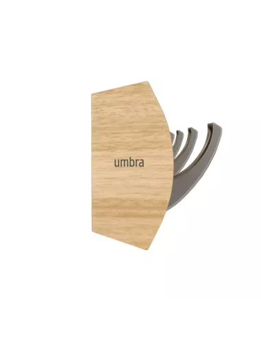 Porte Manteau Mural Flip 8 Hook - coloris Argent et Bois naturel