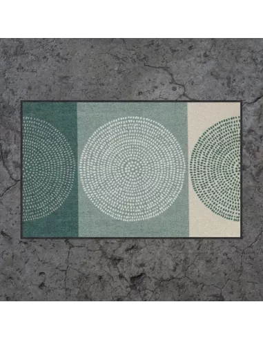 Tapis d'entrée moderne Nestor - Beige & Vert 75 x 120 cm - Salonloewe