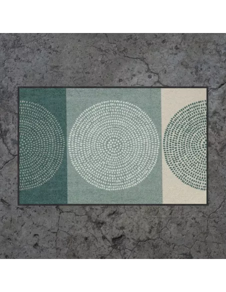Tapis d'entrée moderne Nestor - Beige & Vert 75 x 120 cm - Salonloewe
