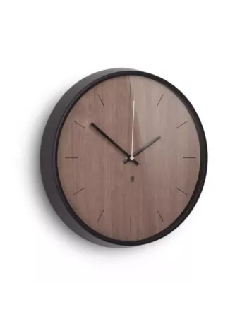 Horloge Murale silencieuse en bois et métal  - Madera - Noyer noir