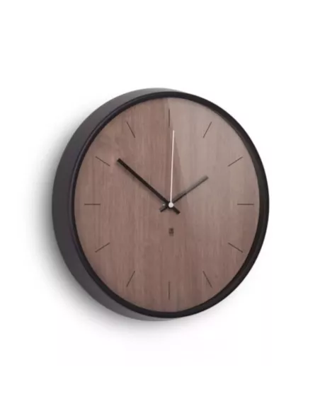 Horloge Murale silencieuse en bois et métal  - Madera - Noyer noir