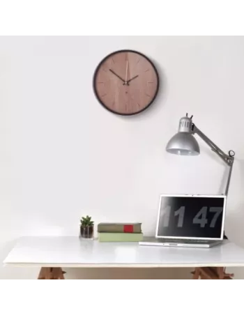 Horloge Murale silencieuse en bois et métal  - Madera - Noyer noir 2