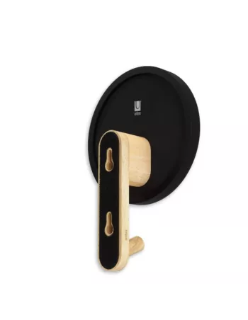 Patère murale Miroir - 1 Crochet - Hub bois clair et caoutchouc - Umbra 2