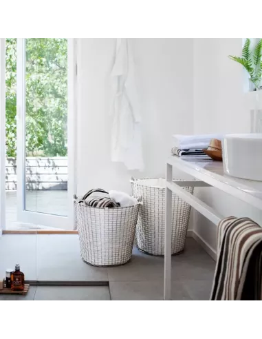 Panier à Linge Classic 65 - Blanc Acier Galvanisé