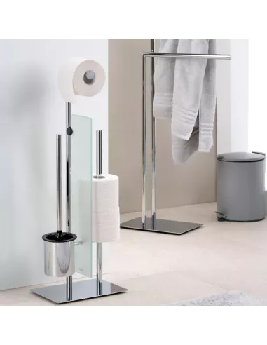 Set WC 3 en 1 Style Métal Chromé Brillant