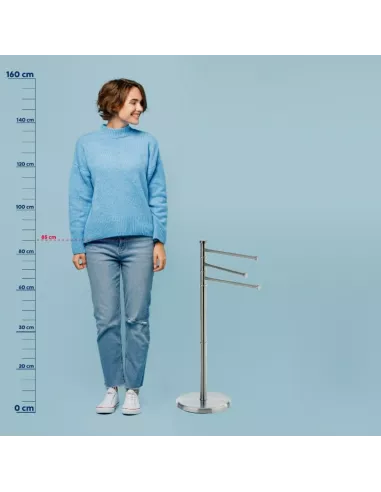 Porte Serviette Sur Pied 3 Barres Swing Inox Mat