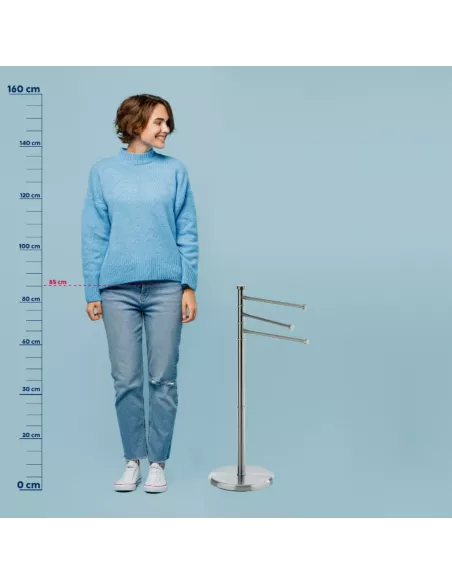 Porte Serviette Sur Pied 3 Barres Swing Inox Mat