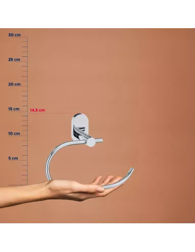 Porte Serviette Mural Rond Inox Brillant Lucido