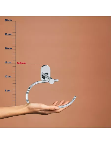 Porte Serviette Mural Rond Inox Brillant Lucido