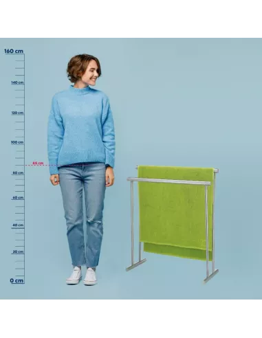 Porte Serviette Sur Pied Inox Mat Priamo 76cm