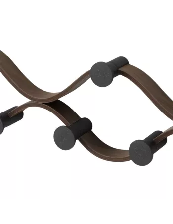 Porte manteaux  mural "Montage" - 6 Crochets - Noir et Bois de  noyer 2