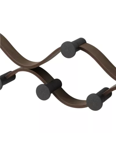 Porte manteaux  mural "Montage" - 6 Crochets - Noir et Bois de  noyer