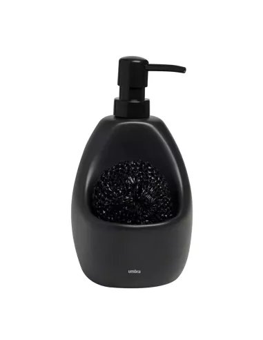Distributeur de savon et porte éponge - "Joey" - Noir
