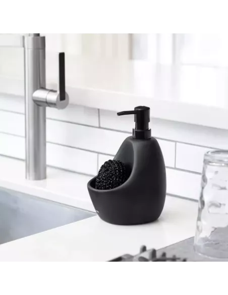 Distributeur de savon et porte éponge - "Joey" - Noir
