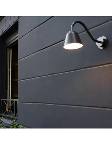 Applique Murale Extérieur Rétro Bell Black