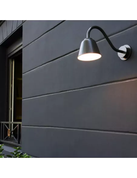 Applique Murale Extérieur Rétro Bell Black