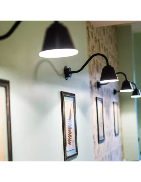 Applique Murale Extérieur Rétro Bell Black