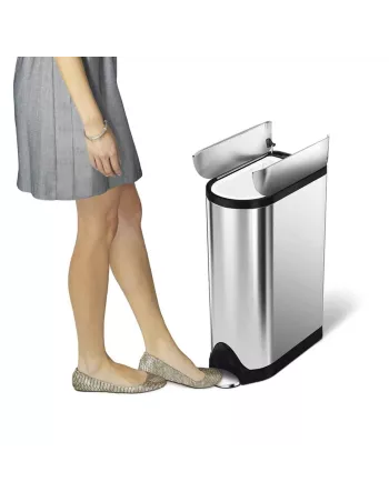 Poubelle Papillon à pédale - 18L - Inox Brossé 2