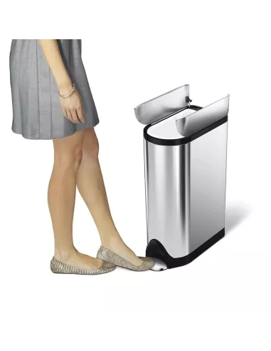 Poubelle Papillon à pédale - 18L - Inox Brossé