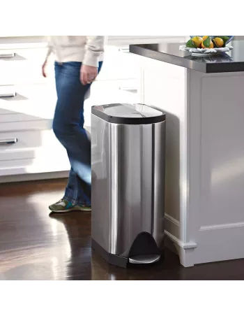 Poubelle Papillon à pédale - 30L - Inox Brossé 2